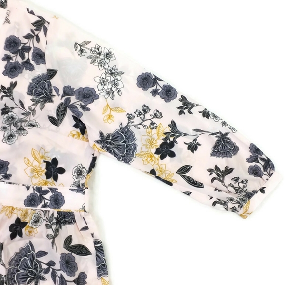 Loft Plus Pink Floral Print Long Sleeve Semi Sheer Blouse Womens Size 22 - Picture 8 of 16